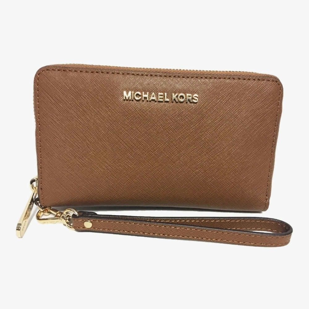 Michael Kors Tan Leather Wristlet Wallet